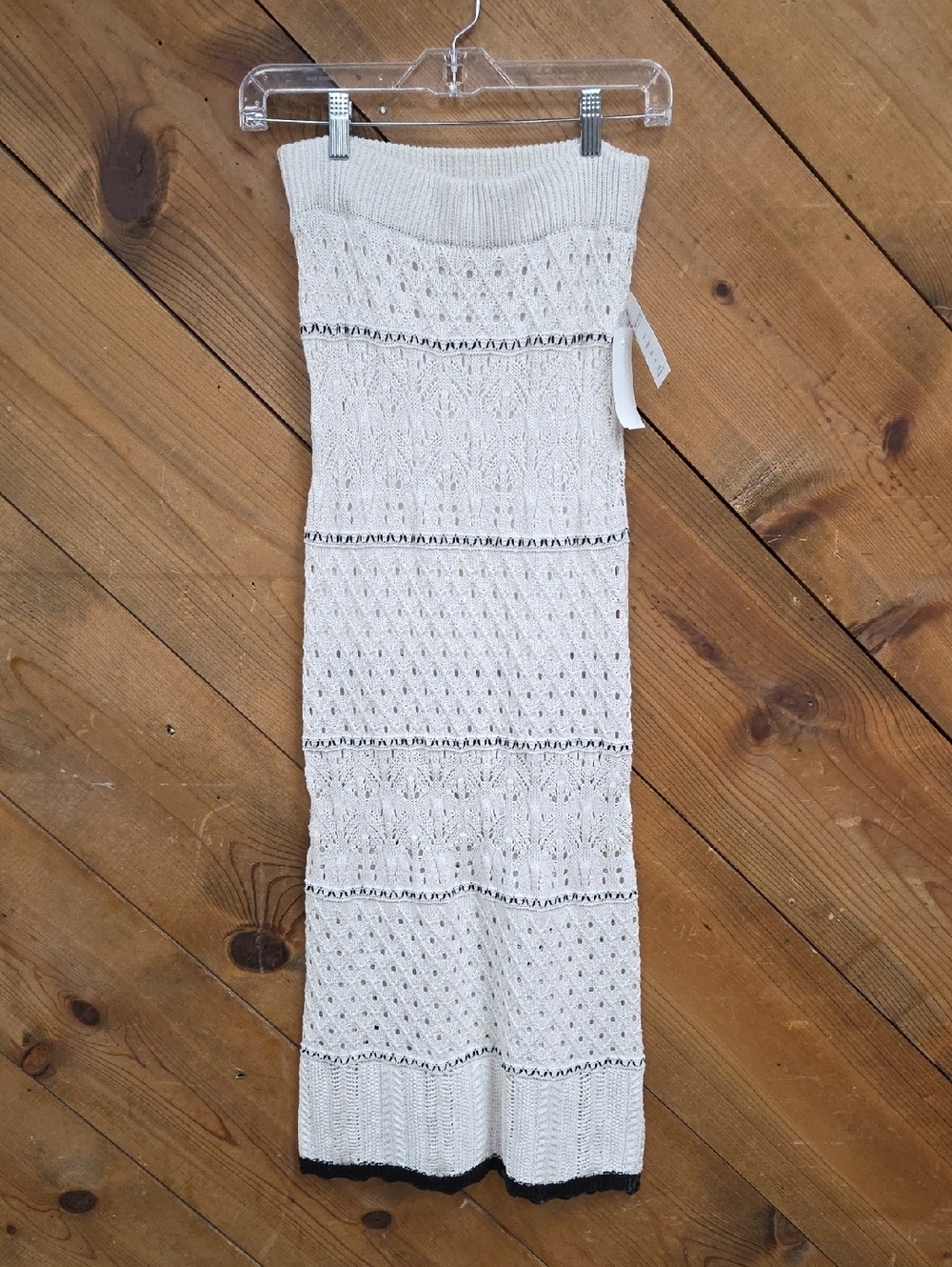 New Olive & Oak Cream Knit Sweater Maxi Skirt. XS. Boho, Beach, Crochet, Wimsy